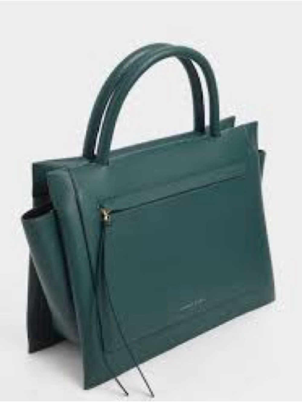 Charles and Keith green leather bag